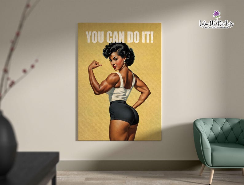 Retro Gym Poster: Strong Woman Fitness Wall Art, Gym Artwork (Digital Download) image 14
