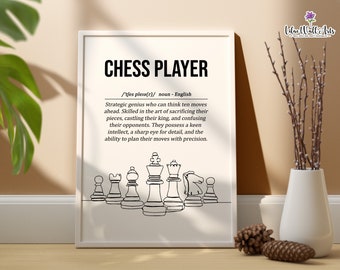 Chess Player Definition Art Print: Game Room Decor (Digital Download)