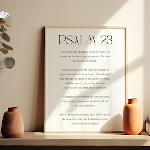 Póster del Salmo 23, Salmo 23 imprimible, arte mural del Salmo 23, El Señor es mi pastor, Escritura bíblica, Pósteres bíblicos, Salmo 23, arte mural con versículo bíblico