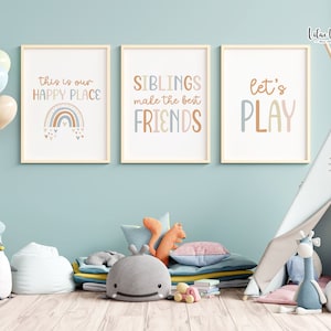Set of 3 Playroom Prints, Playroom Art, Playroom Wall Decor, Kids Playroom, Kids Wall Art, Kids Room Decor, Toddler Room Decor, Kids Poster