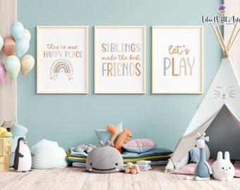 Kids Playroom Prints Set: Playroom Wall Decor (Digital Download)