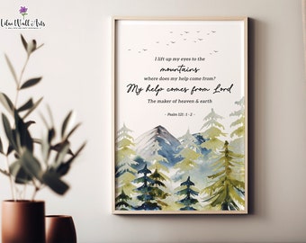 Psalm 121 Landscape Print: Christian Scripture Wall Art (Digital Download)