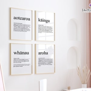 Set of 4 Maori posters | Auckland New Zealand Maori Art Print | Maori Wall art | Maori Proverb | Nz Art | Te Reo Maori | New Zealand gift