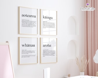 Maori posters set of 4: New Zealand Wall Decor, Maori Art Print (Digital Download)