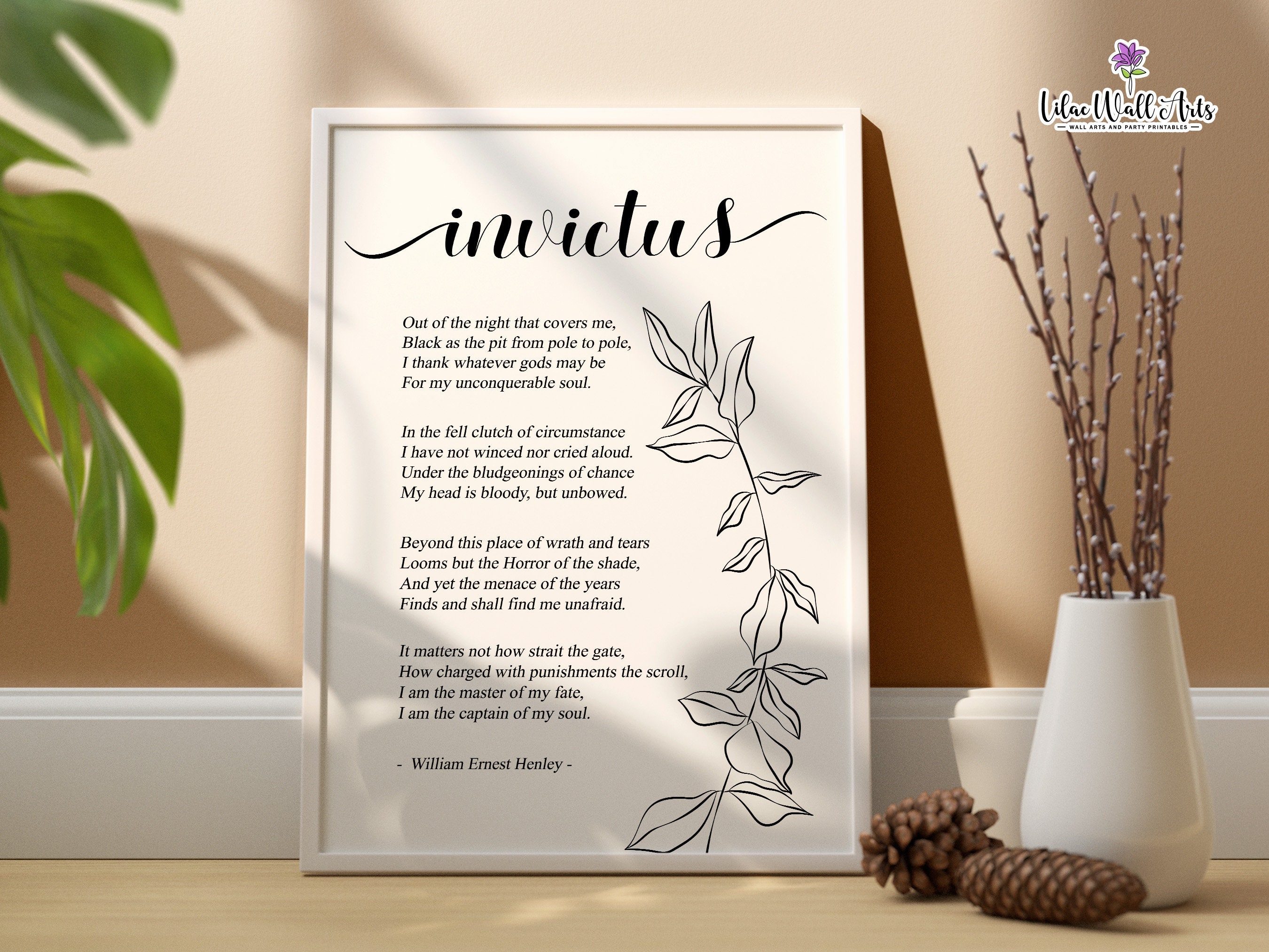 Invictus Printable Inspirational Poem Motivational Poster - Etsy
