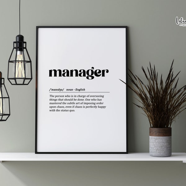 Manager Definition Print | Manager Gifts | Manager Quotes | Manager Desk | Manager Leaving Gift | Best Manager Gift | Manager Sign