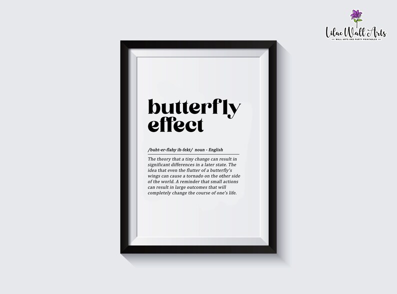 Butterfly Effect Definition Butterfly Effect Poster Etsy