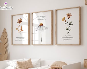 RN Décor Medizinisch ästhetisches Doktorgeschenk Medizinische Zitate für DoktorBürodekor, Hippokrates-Zitate für Krankenschwester-Bürodekor, Stethoskop-Poster