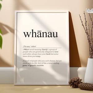 Whanau Maori Art Definition | Auckland New Zealand print | Te Reo Maori Art Print | Maori Gift | Kiwi Wall art Maori Proverb Nz Art Nz Gift