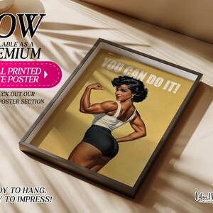 Retro Gym Poster: Strong Woman Fitness Wall Art, Gym Artwork (Digital Download) image 10