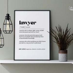 Lawyer Definition Print | Gift For Lawyer | Lawyer Personalized Gift | Lawyer Office Decor | Lawyer gift | Lawyer Wall Art | Dictionary Art