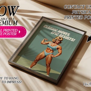 Retro Gym Girl Poster: Female Bodybuilding, Workout print, Fitness Motivation Wall Art (Digital) image 8