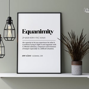 Equanimity Definition Print | Dictionary Art | Dictionary Wall Art Print | Office Wall Decor | Definition Wall Art | Printable wall art