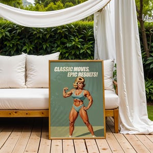 Retro Gym Girl Poster: Female Bodybuilding, Workout print, Fitness Motivation Wall Art (Digital) image 16