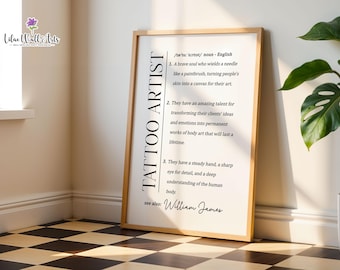 Tattoo Artist Gift: Definition print, Tattoo Studio Decor (Digital Download)