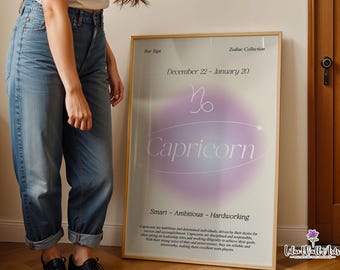 Capricorn decor: Zodiac gift, Celestial Star Sign Constellation art (Digital Download)