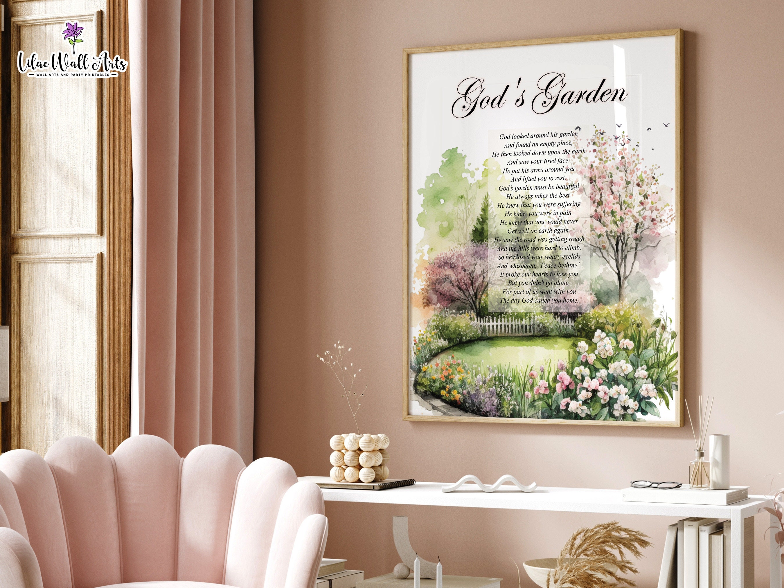 God's Garden Memorial Poem Print: Sympathy Gift, Loss of Parents, in