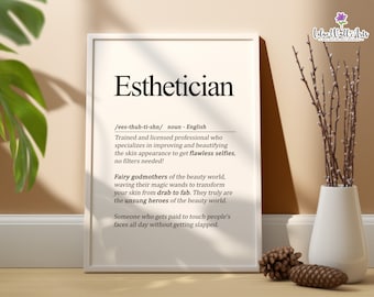 Esthetician Definition Print: Beauty Salon Wall Art, Salon Decor (Digital Download)