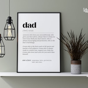 Dad Definition Print| Dad Birthday| Father&#39;s day gift| Dad Gift| Dad Xmas gift| Gift for Dad| Dad Wall art| Definition print|Best Dad Ever