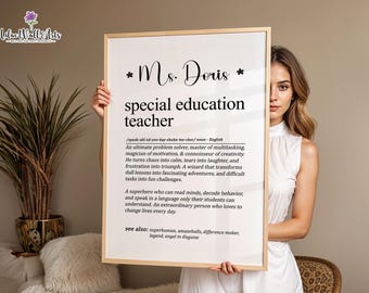 Personalized Special Ed Teacher Definition Print, Teacher Appreciation Gift (Digital Download)