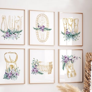 Dentist Office Décor, Dental Assistant, Set Of 6 Dental Office Art, Endodontist Gift Dentist Dental Hygienist, Anatomy Poster Dentist Décor