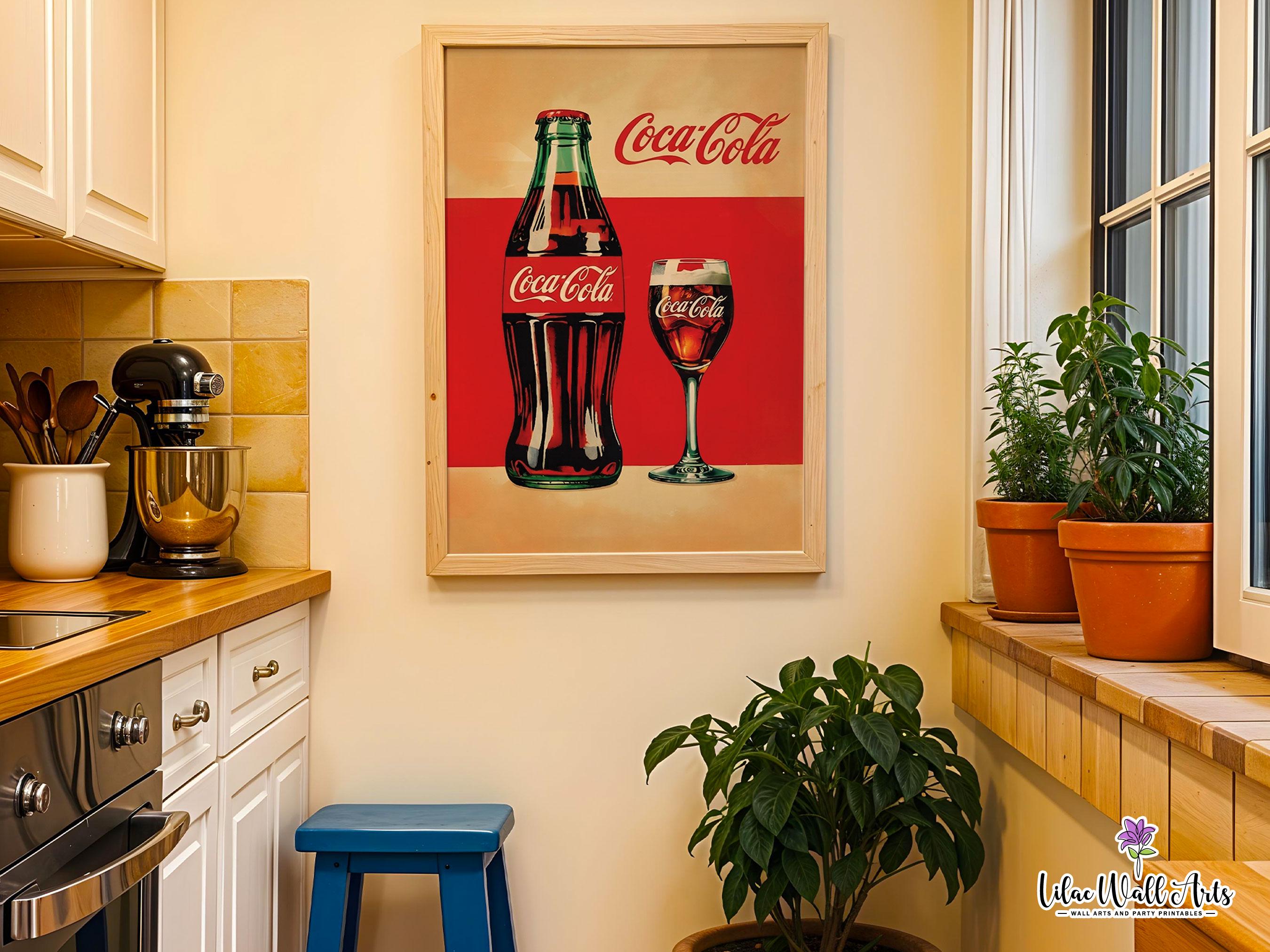 Retro Coke Wall Art: Vintage Coca Cola Ad, Coke Poster (digital