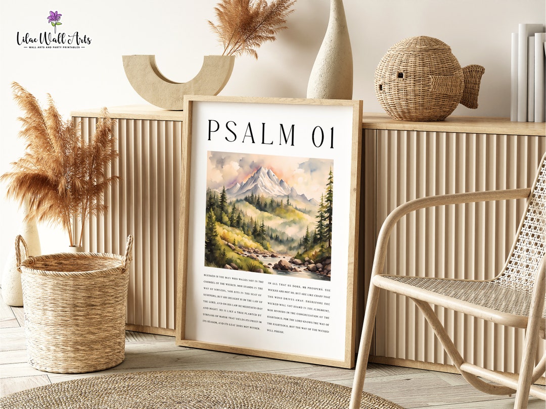 Psalm 1 Scripture Art Print: Minimalist Bible Verse (digital Download ...