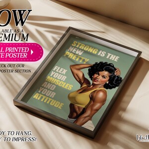 Retro Female Bodybuilding Art: 50s style gym posters, woman bodybuilder art (Digital Download) image 9