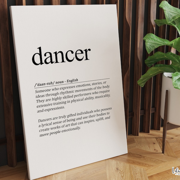 Dancer Definition, Dance Recital Gift, Dance Team Gifts, Line Art Dance Poster, Dance Studio Décor, Dancer Gift Ideas, Dance Studio Art