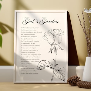 Presente de condolências do Jardim dos Deuses, Poema de condolências, Ente querido falecido, Em memória amorosa, Luto, Luto, Cartão de presente para luto, Ele se foi