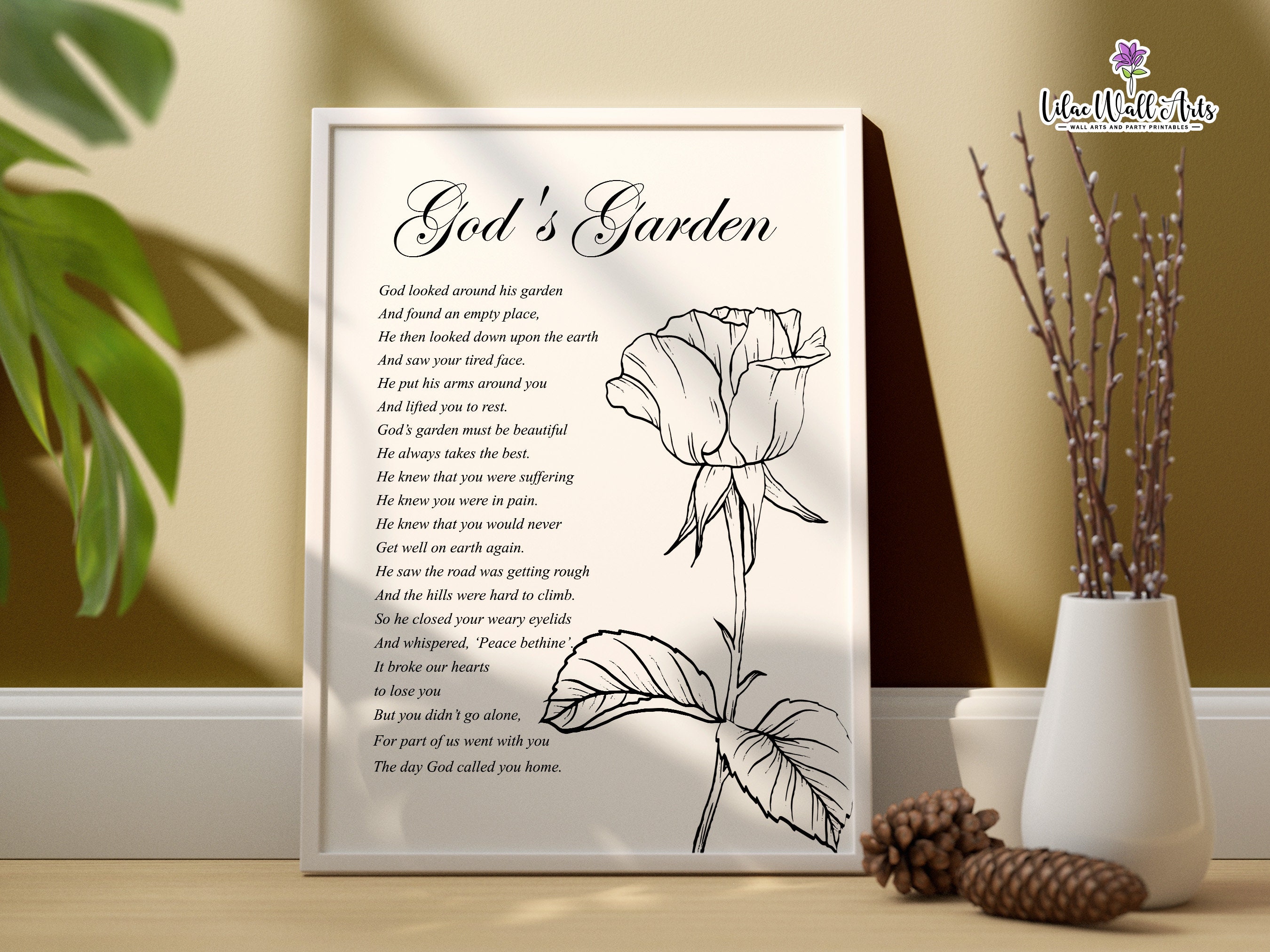 Gods Garden Poem Printable Gods Garden Sympathy Poem: Memorial Gift