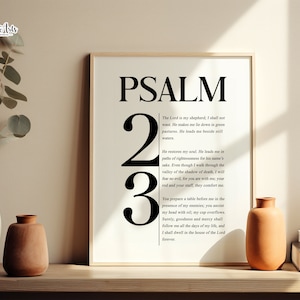 Psalm 23 wall art Lord is my shepherd: Bible Verse Poster, Christian Print (Digital)