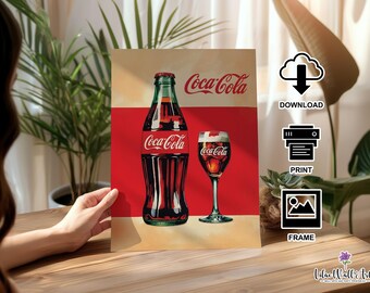 Retro Coke Wall Art: Vintage Coca Cola Ad, Coke Poster (digital