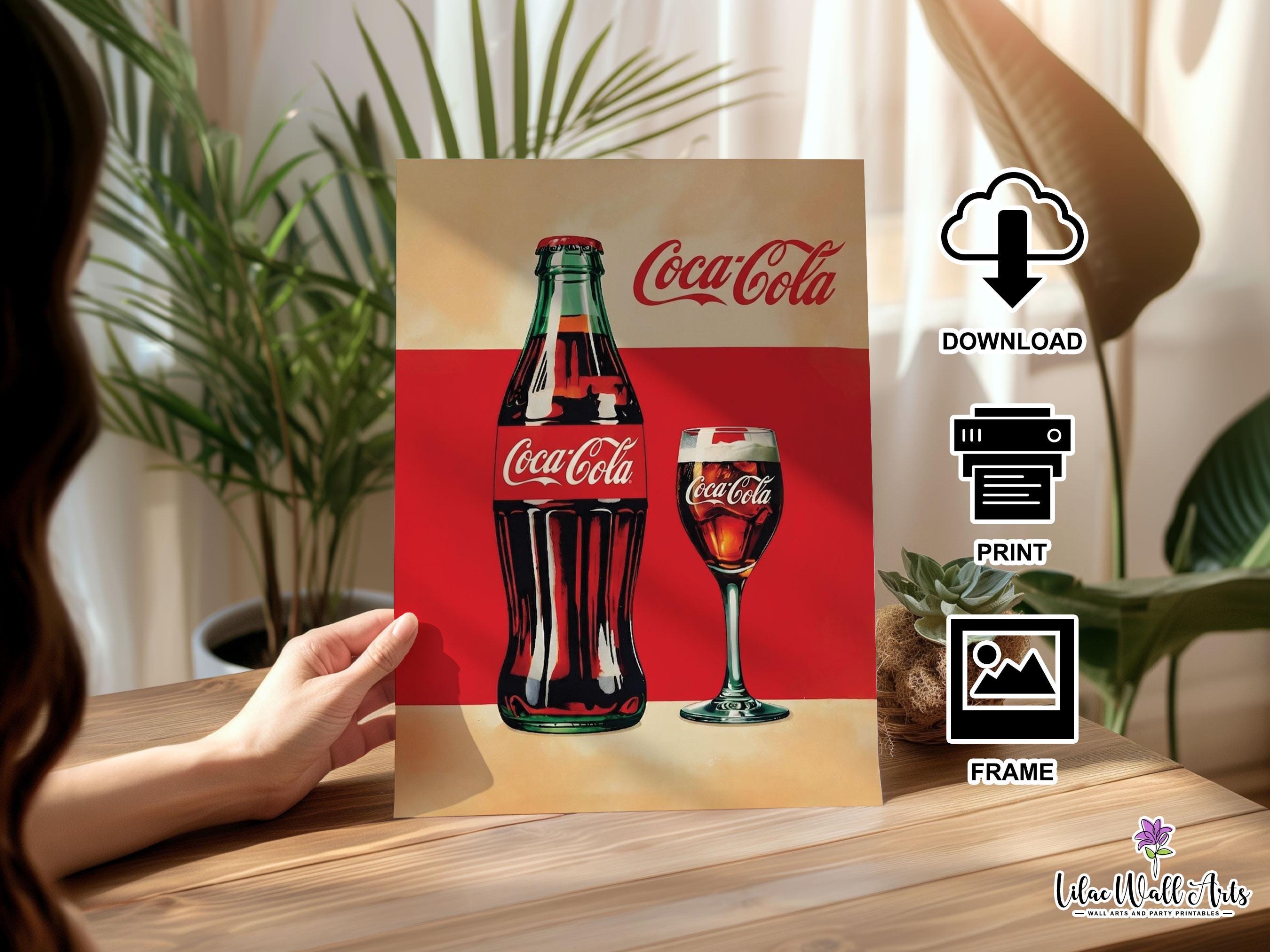 Retro Coke Wall Art: Vintage Coca Cola Ad, Coke Poster (digital