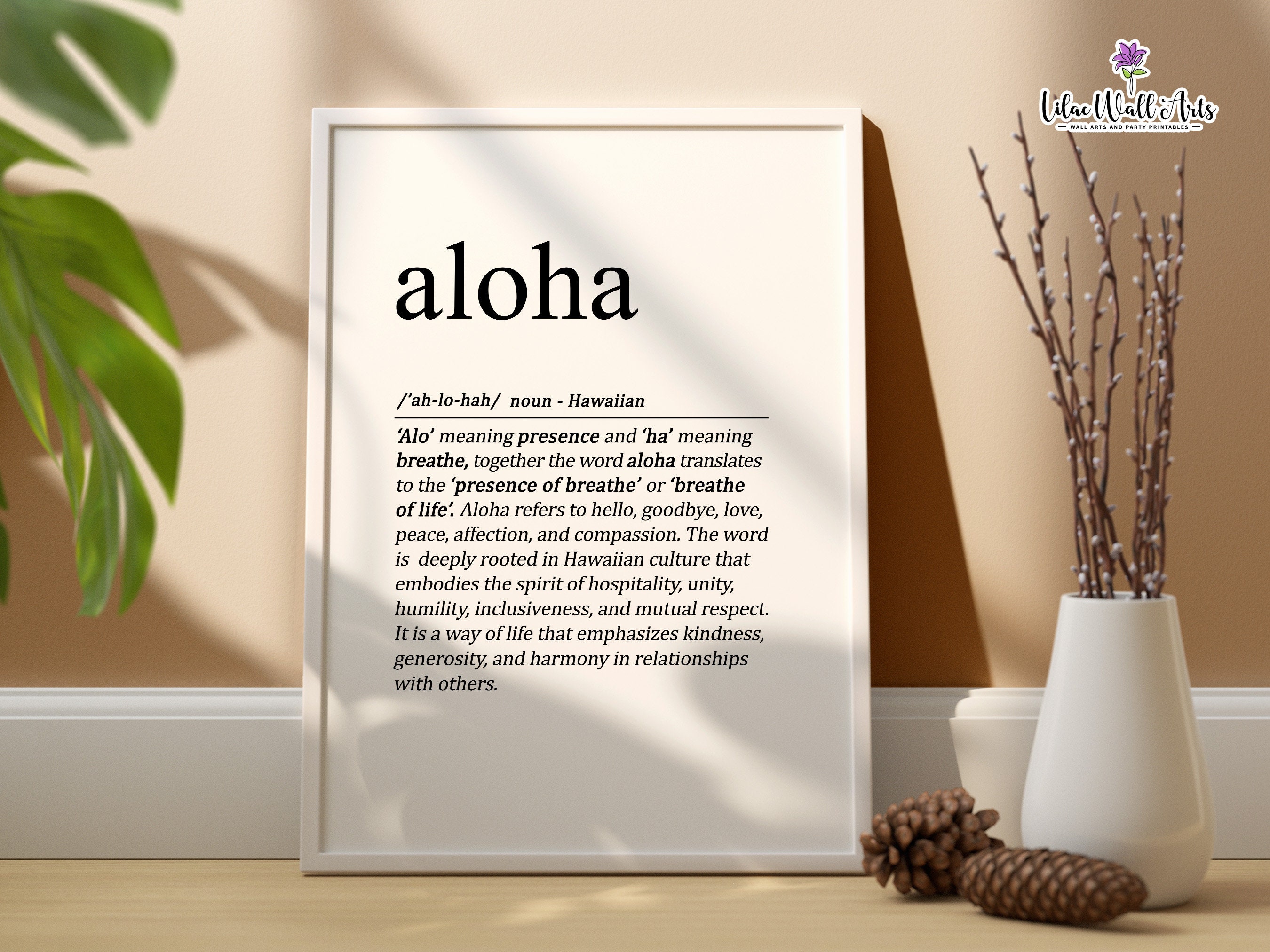 Hawaiian Art Prints: Aloha, Ohana, Mahalo, A Hui Hou, Hawaii Décor