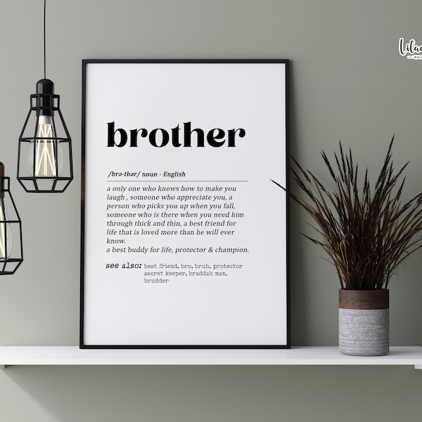 Brother Definition Print | Brother Gift | Gift for Brother | Boys Room Décor| Funny Definition Print | Brother Sister Gift| Family Gift