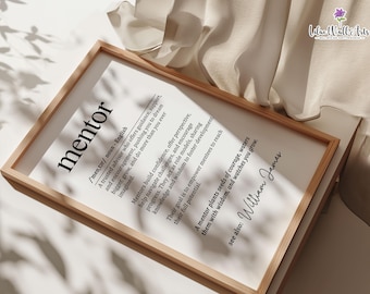 Mentor Definition Print: Boss appreciation gifts, Retirement art (Digital Download)