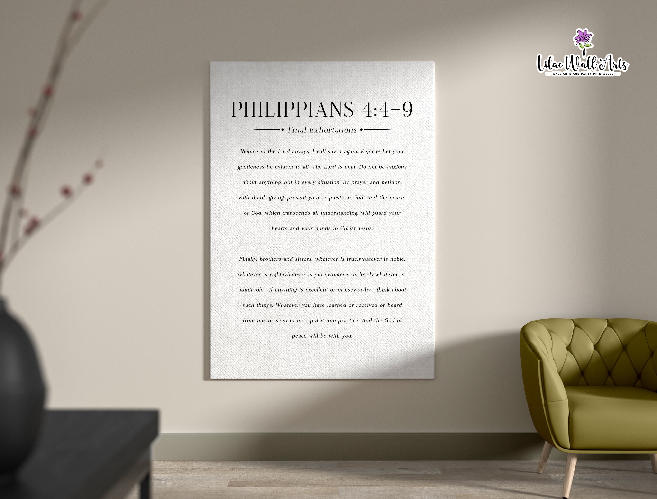 Philippians 4:4-9 Rejoice in the Lord, Modern Bible Verse Art