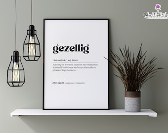 Gezellig Definition Print: Dutch Home Decor, Dutch Wall Art (Digital Download)