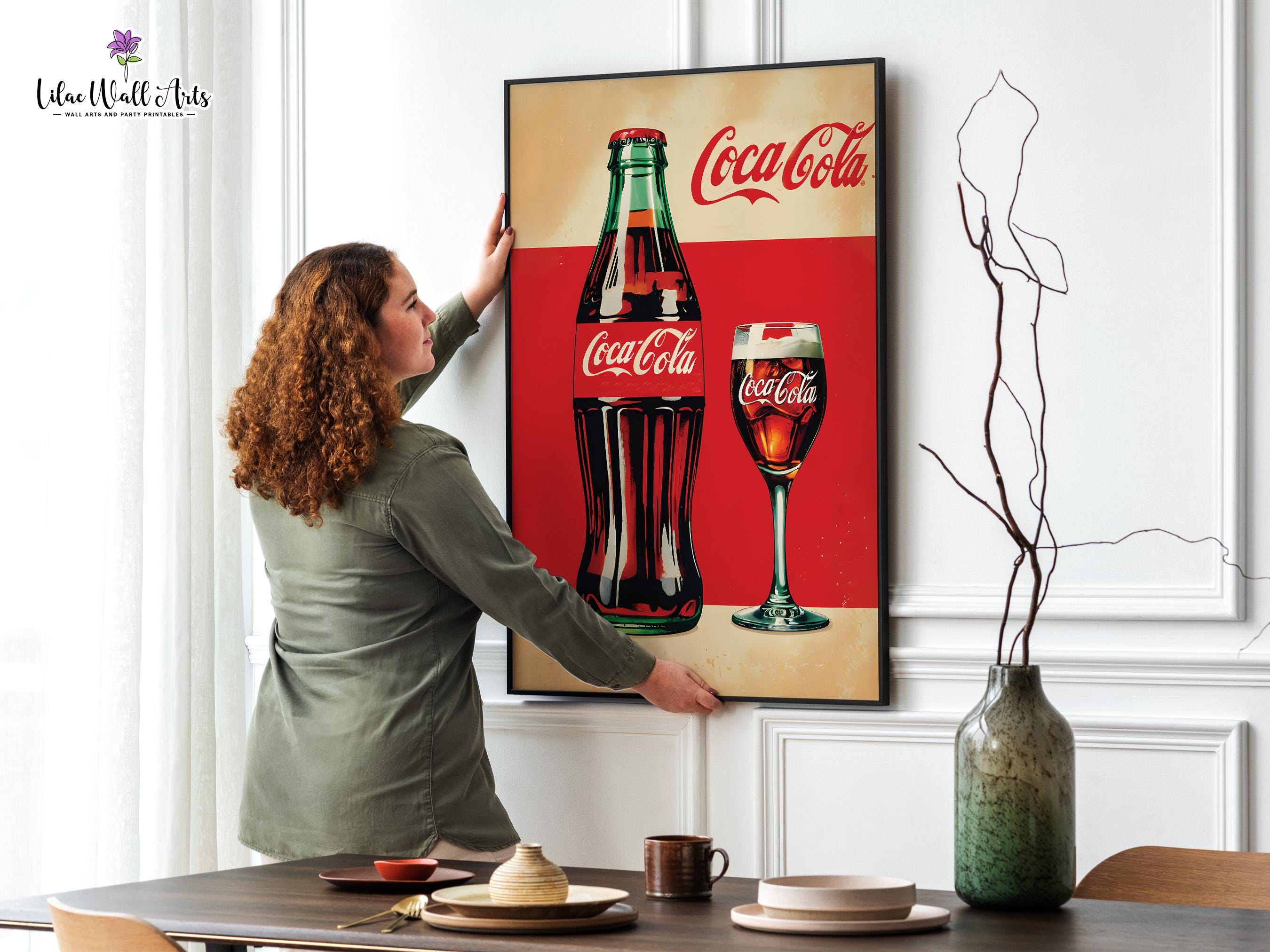 Retro Coke Wall Art: Vintage Coca Cola Ad, Coke Poster (digital