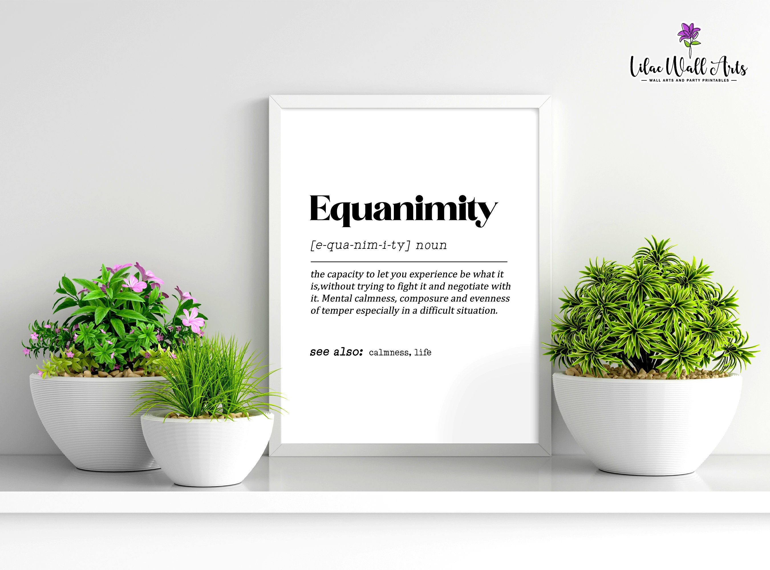 Vector Equanimity Equanimity Definition Print: Dictionary Wall Art (digital Download) - Etsy