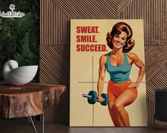 Retro Gym Art Print: Vintage Workout Poster (Digital Download)
