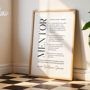 Mentor Definition Print: Retirement Boss farewell gift (Digital Download)