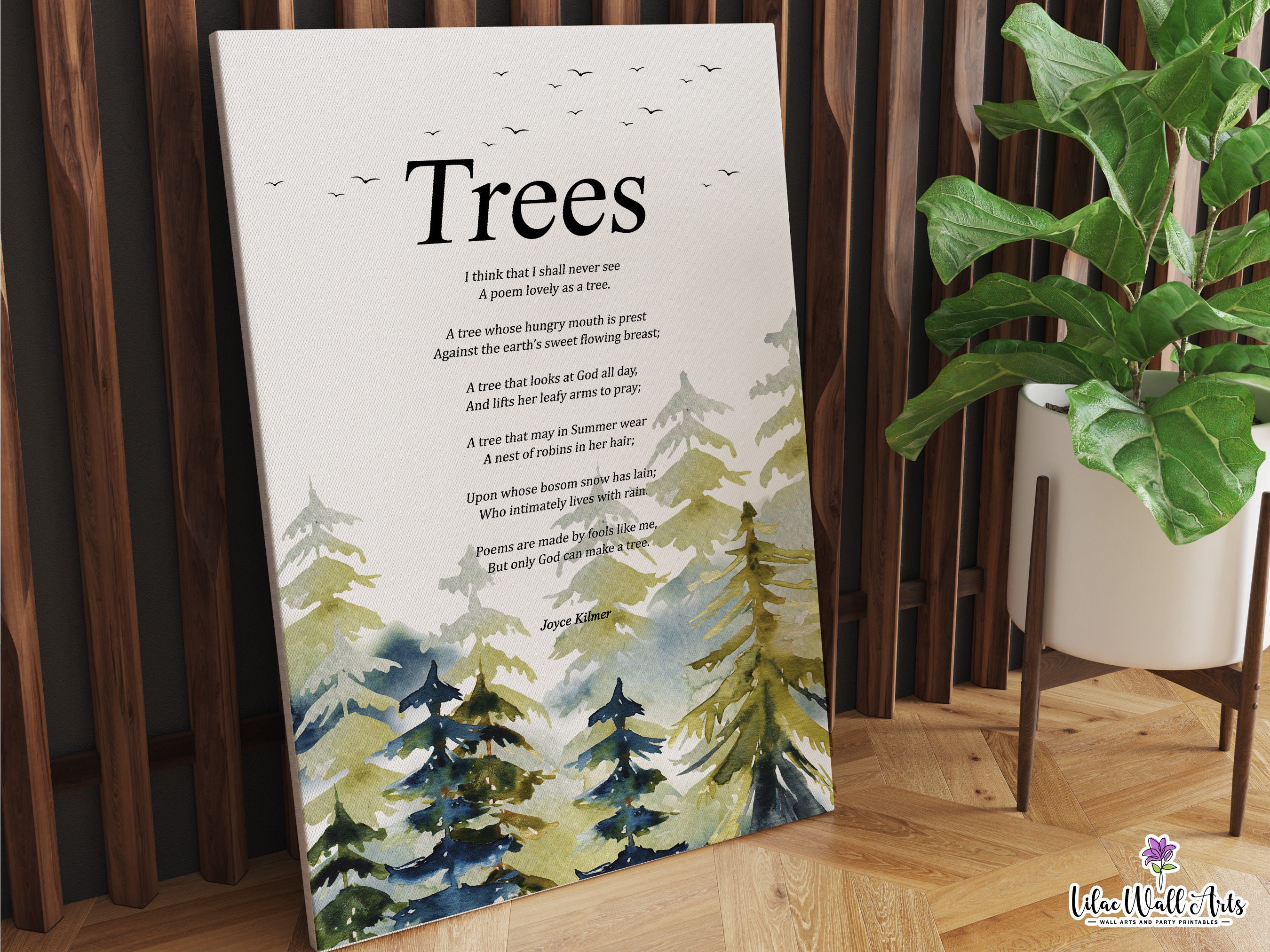 Joyce Kilmer 'trees' Poem Print: Poetry Poster, Nature Quote Art ...