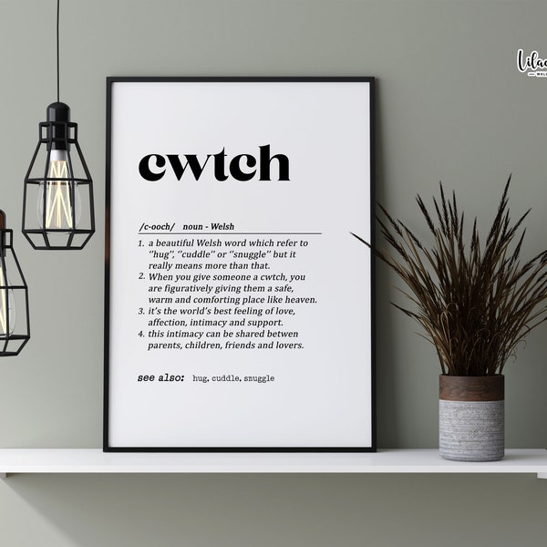 Cwtch Definition Print | Cwtch Poster | Cwtch Welsh Print | Cwtch | Cwtch Sign | Welsh Word | Welsh Gifts | Cuddle | Cymru | Welsh wall art