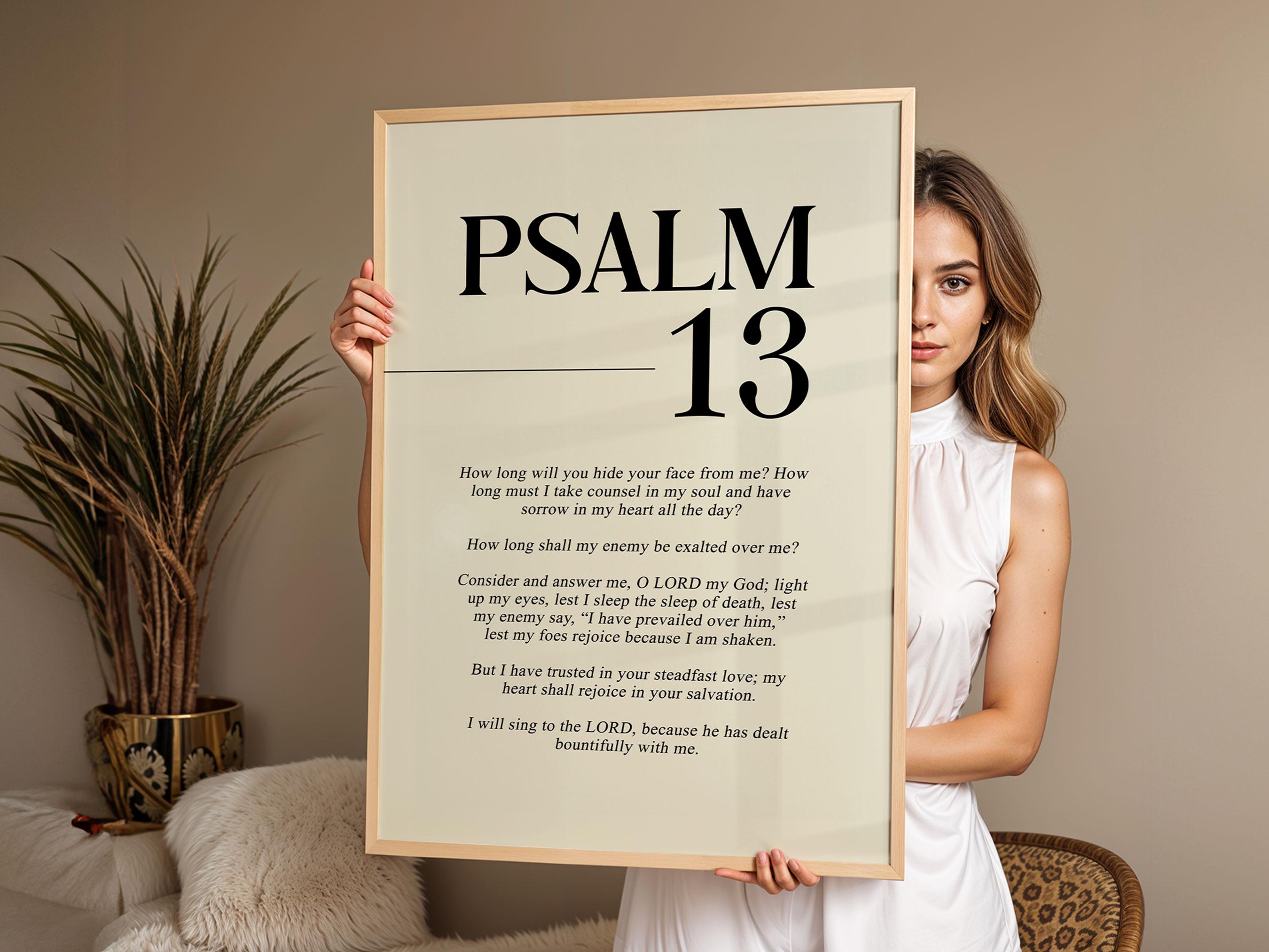 Psalm 13 Print: Bible Verse Poster, Minimalist Christian Art (digital ...