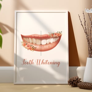 Tooth Whitening, Dental Assistant Tooth Art, Dental Art Dentist Gift Dental Hygienist, Dentistry Art, Dental Clinic Décor Dental Anatomy Art