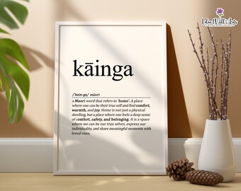 Lámina artística "Kainga Maorí Definition": Decoración de pared neozelandesa, regalo maorí (descarga digital)