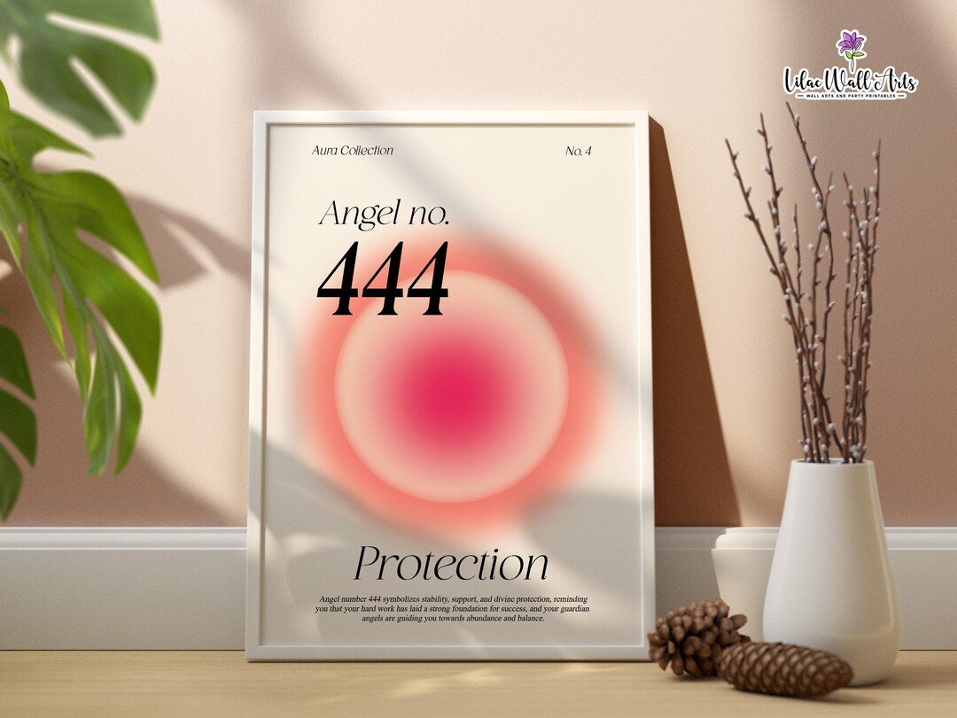 Stampa dei numeri angelici 444, 444 protezione, 111 222 333 444 555, Arte  numerologica, Poster del numero angelico 444, Significato del numero ...
