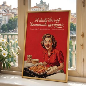 Home Baker print: Our daily bread art, French poster, Baking digital